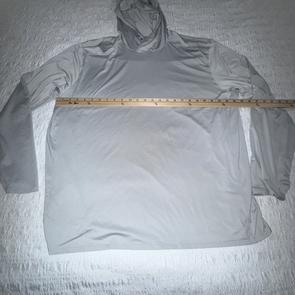 Simms Men's SolarFlex UPF 50 Hoody size XXL light gray - Picture 6 of 8